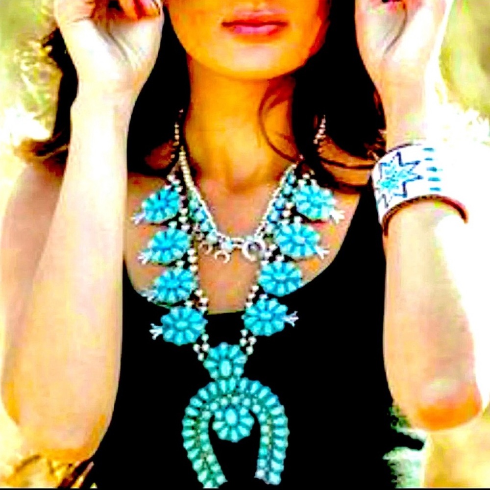 New! Turquoise Blossom Necklace